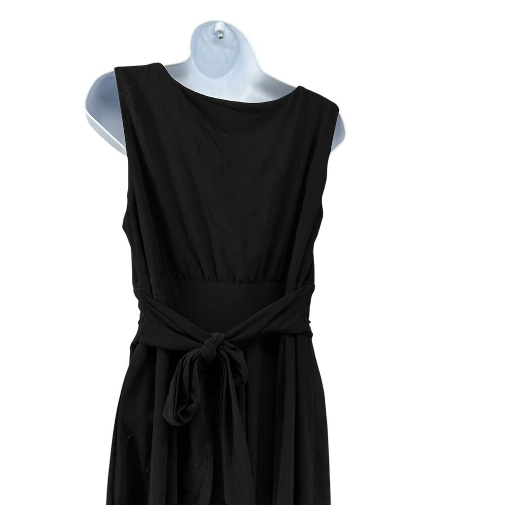 Julian Taylor Sleeveless Empire Waist Fit and Flair Midi Long Dress Basics Black - Picture 5 of 7